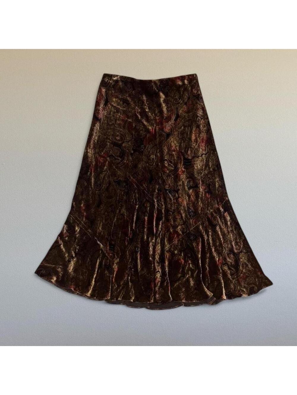 Velvet paisley maxi skirt Sz. S/M